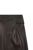 Dark Chocolate Brown Faux Leather Pencil Skirt  image