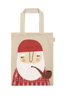 Taupe Jolly Old Fellow Printed Tote Bag  image