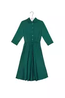 Bottle Green Textured Shirtdress  image