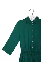 Bottle Green Textured Shirtdress  image