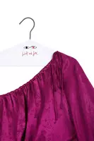 Fuchsia Floral Jacquard Asymmetrical Top  image