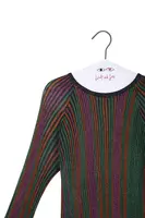 Metallic Jewel Tone Striped Knit Dress  image