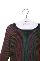 Metallic Jewel Tone Striped Knit Top  image