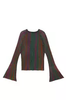 Metallic Jewel Tone Striped Knit Top  image