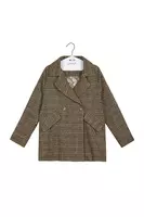 Olive and Bottle Green Check Oversized Coat  image