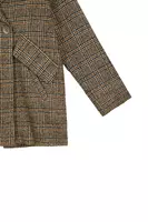 Olive and Bottle Green Check Oversized Coat  image