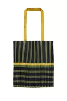 Sage Green and Black Stripe Pleated Bag  image