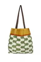 Sage Green and Ivory Swirl Pleated Bag  image