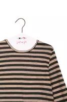 Fir Green and Grey Striped T-Shirt  image