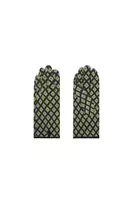 Sage and Bottle Green Diamond Jersey Jacquard Gloves image