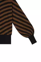 Bronze Metallic Diagonal Striped Turtleneck  image