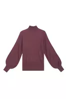 Dusty Rose Leaf Pointelle Turtleneck  image