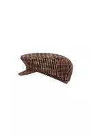 Brown and Khaki Green Check Paperboy Cap  image