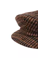 Brown and Khaki Green Check Paperboy Cap  image