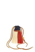 Red and Navy Blue Pleated Mini Bag image