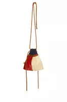 Red and Navy Blue Pleated Mini Bag image