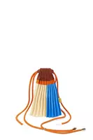 Bright Blue and Brown Pleated Mini Bag image