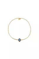 Slim Gold Coloured Beaded Choker Necklace image