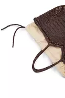 Chocolate Brown Woven Leather Tote Bag  image