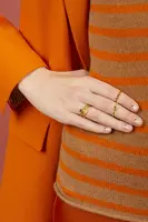 Pale Orange Teardrop Slim Ring  image