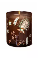 Brown Hand Painted Floral Candle  image