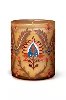 Pale Mocha Hand Painted Floral Candle  image