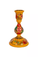 Sunny Yellow Hand Painted Floral Candlestick image