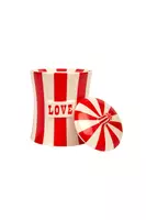 Large Red and White Striped Love Canister  image