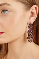 Violet geometric drop earrings image