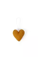 Mustard Felted Heart Ornament  image