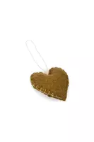 Khaki Green Felted Heart Ornament  image