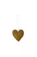 Khaki Green Felted Heart Ornament  image