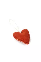 Brick Felted Heart Ornament  image