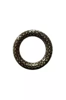 Black Bangle Bracelet With Dots and Golden Stars  image