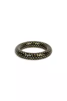 Black Bangle Bracelet With Golden Stars  image