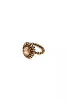 Oval Honey Toned Ring with Twisted Band image