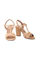 Diamond Weave Straw T-Strap Sandals  image