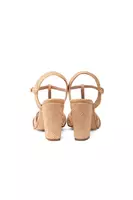 Diamond Weave Straw T-Strap Sandals  image