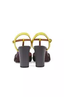 Fir Green and Lemon Yellow Leather Sandals  image