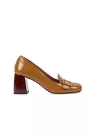 Mustard Patent Leather Pumps image