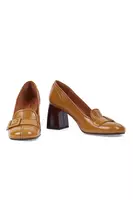 Mustard Patent Leather Pumps image