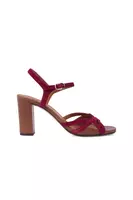 Tabacco Brown and Pomegranate Leather Sandals  image