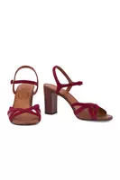 Tabacco Brown and Pomegranate Leather Sandals  image