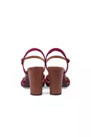 Tabacco Brown and Pomegranate Leather Sandals  image