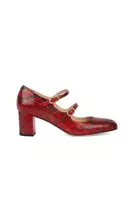 Ruby Red Snakeskin Print Pumps  image