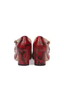 Ruby Red Snakeskin Print Pumps  image