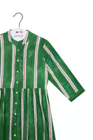 Petunia Embroidered Emerald Stripe Shirtdress image