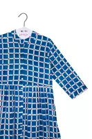 Vegetable Patch Embroidered Cobalt Blue Check Shirtdress image