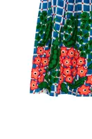 Vegetable Patch Embroidered Cobalt Blue Check Skirt image