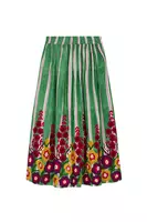 Petunia Embroidered Emerald Stripe Skirt image